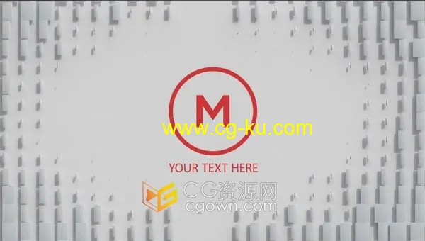 立体马赛克方块片旋转演绎LOGO动画视频AE模板免费下载的图片1