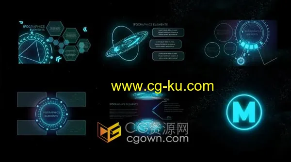 Sci-Fi高科技科幻信息图表 HUD UI 动态元素免费下载-AE模板的图片1