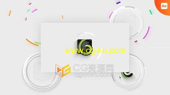 彩色线条圆圈旋转标志显示LOGO动画AE模板的图片1