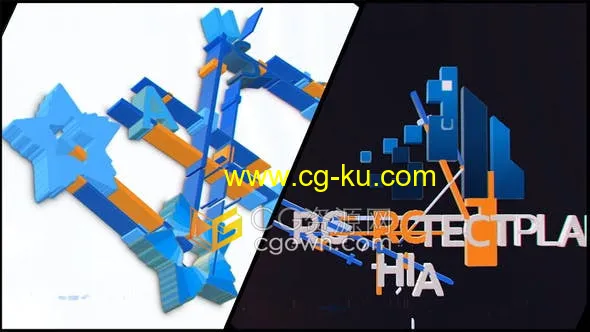 抽象3D效果挤压公司标志LOGO动画AE模板的图片1