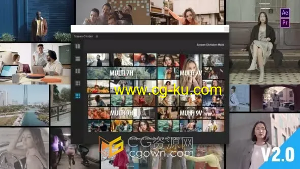 AE脚本v2.0/PR模板-创建多屏分割分隔线照片分屏视频墙工具Multi Screen Split Divider的图片1