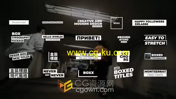 20 Box Titles 4K视频文字标题字幕动画FCPX插件的图片1