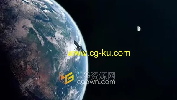 高清分辨率地球轨道上卫星非常适合在科幻军事场景卫星通信视频素材的图片1