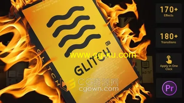 Glitch多彩毛刺故障过渡效果PR模板专业Luts套件高品质声音素材包的图片1