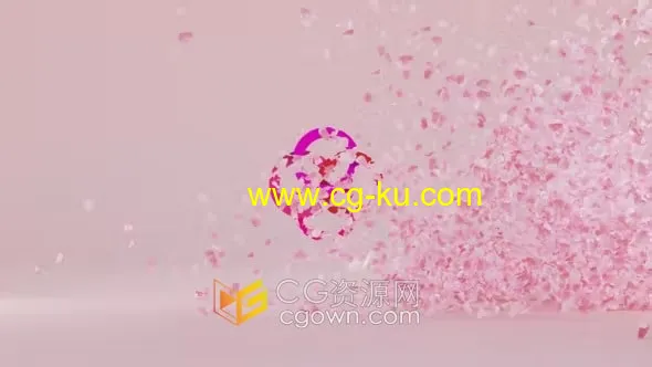 AE标志模板玫瑰花瓣花朵动画演绎美丽LOGO片头的图片1