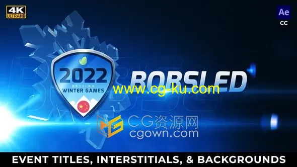 2022年北京冬奥会电视广播包装赛事标题屏幕插页式广告背景的图片1