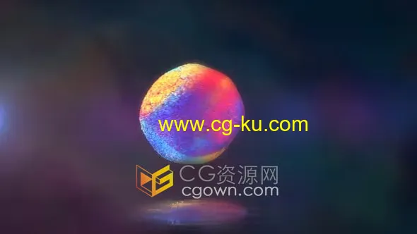 非常炫丽的彩色球体粒子迸裂消散动画标志展示AE logo模板的图片1