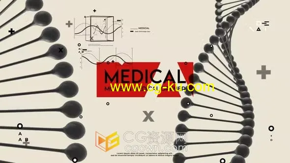 dna双螺旋结构3D动画现代医疗医药医学科技视频片头AE模板的图片1