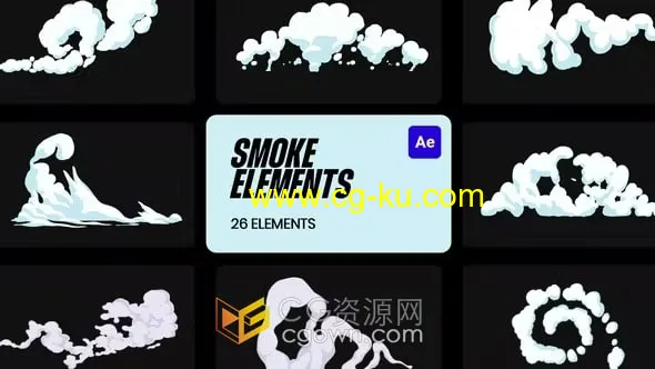 VFX卡通动态烟雾效果制作体育项目社交媒体视频特效-AE模板的图片1
