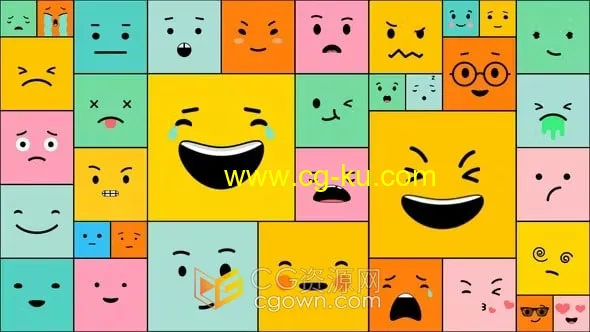 PR模板-卡通多彩有趣表情符号Funny Emoji社交媒体搞笑动态图形的图片1