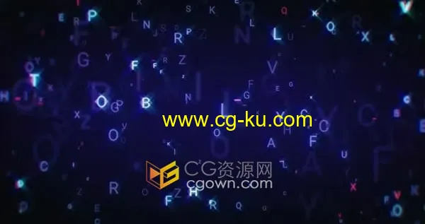 数字字母闪光发光动画背景视频素材4K分辨率的图片1