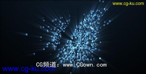 科技数字代码汇聚标志Videohive Digital Reveal LOGO AE模板的图片1