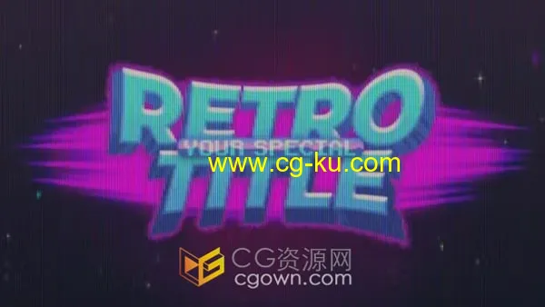 AE片头模板像素复古标题和vhs标志LOGO动画的图片1