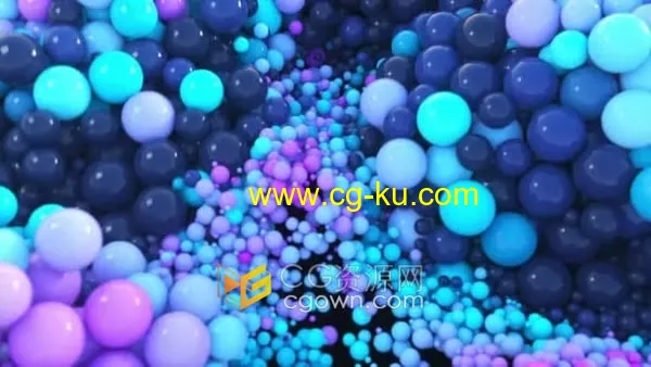 4K分辨率彩色抽象球体波浪状运动起伏动画背景视频素材的图片1