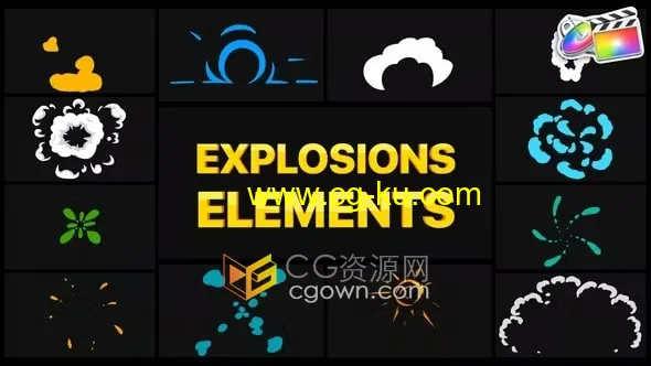 Explosion Elements FCPX插件卡通MG爆炸元素动画12种效果的图片1