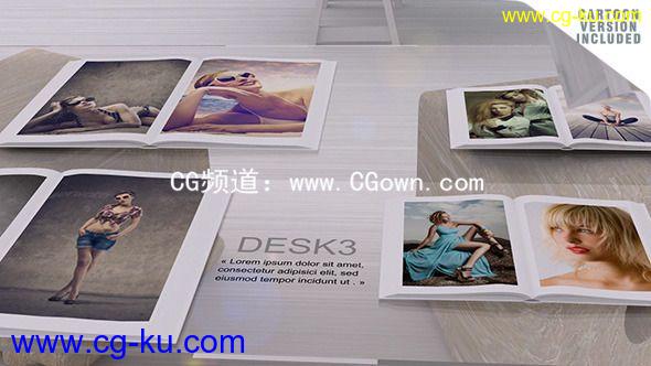 卡通桌子画廊展示Videohive Desk Gallery with Cartoon version AE模板的图片1