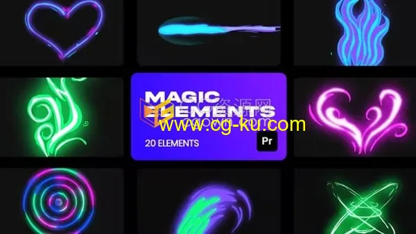 VFX彩色发光卡通魔术元素PR特效模板的图片1