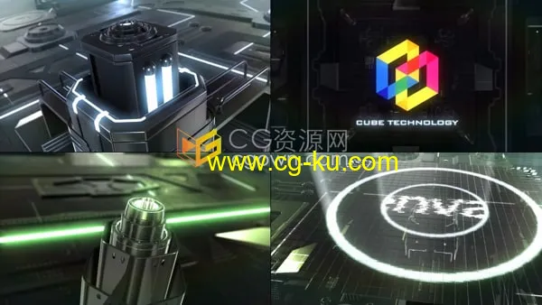 科技片头AE模板3D网络技术核心CPU动画模型Logo Reveal的图片1