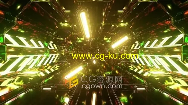 VJ素材3D科幻灯光隧道舞台背景视频素材下载的图片1
