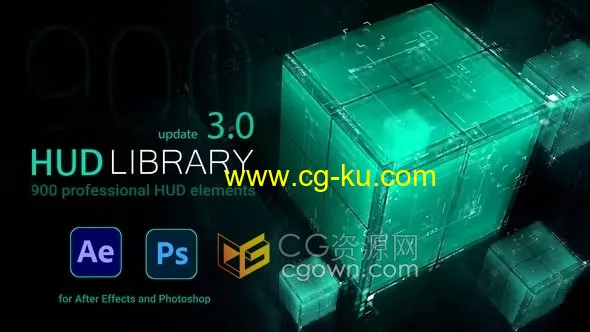 HUD Library 3.0 AE脚本900+高科技感线条UI界面屏幕全息动画预设附加AE工程版的图片1