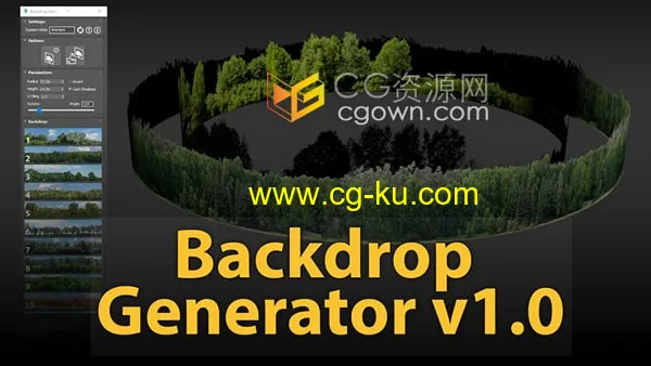 Backdrop Generator v1.0 3ds Max 生成真实环境贴图2D背景的图片1