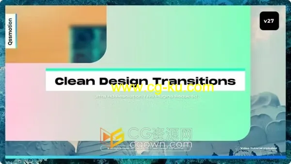 AE模板-高达8K分辨率多彩图形过渡Clean Design Transitions的图片1