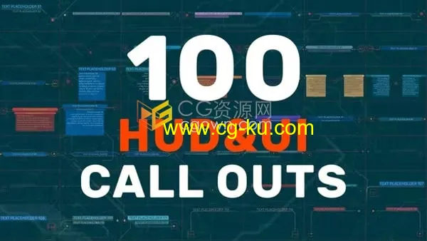 线条呼出技术标注指示线介绍动画AE科技标题模板100 HUD UI Call Outs的图片1