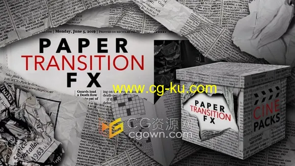 Paper Transition FX 纸质过渡效果视频转场还有音效素材的图片1