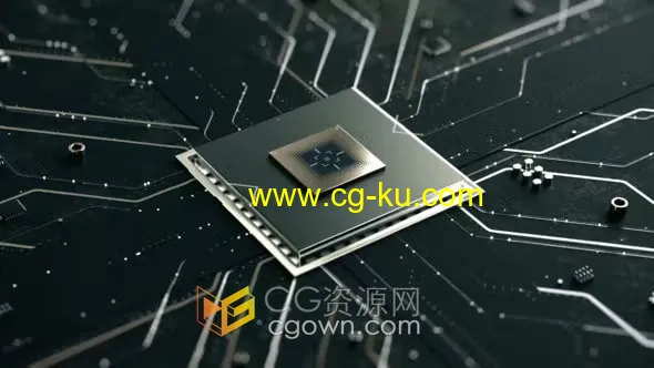 PR模板-高科技3d主板显卡芯片电路图标志Chip Digital Logo的图片1