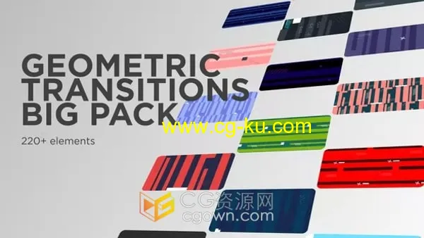 PR转场模板-220+几何形状过渡效果动画Geometric Transitions Big Pack的图片1