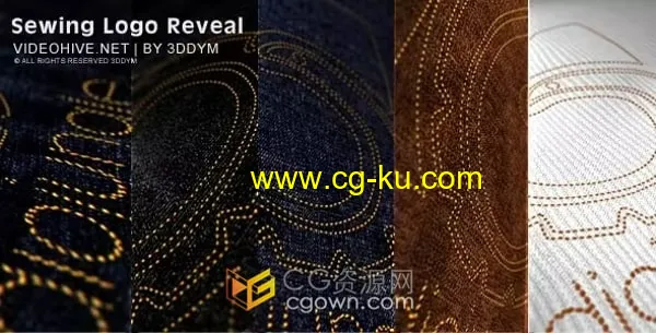 AE模板-独特工业风3D动画布料缝纫标志显示Sewing Logo Reveal的图片1