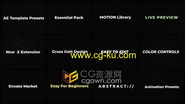 AE文字动画模板Text Animation Presets 文本动画预设4K分辨率的图片1