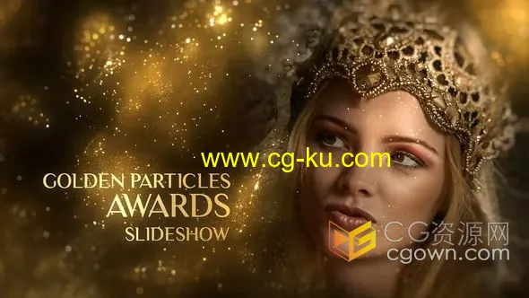 Golden Particles Awards AE模板金色发光粒子沙背景颁奖典礼晚会活动视频片头的图片1