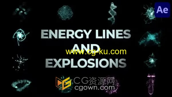 AE模板-Energy Lines And Explosions逼真能量效果爆炸粒子线条特效的图片1