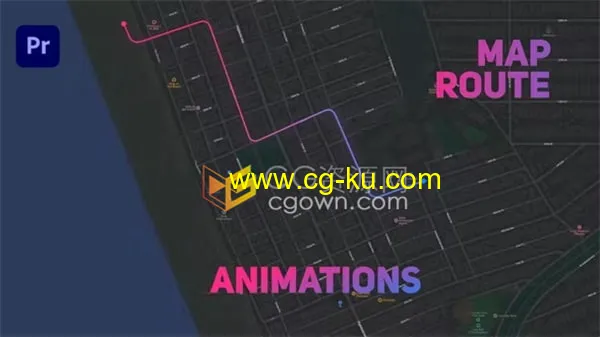 PR信息图表模板-5个创意地图路线动画Map Route Animations的图片1