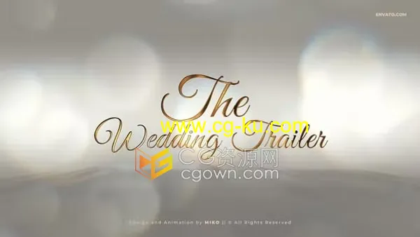 Wedding Trailer AE模板婚礼视频制作精美金色标题浪漫动画的图片1