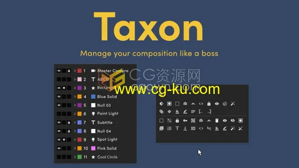 Taxon v1.0.0 AE脚本一键选择不同属性图层控制分类的图片1