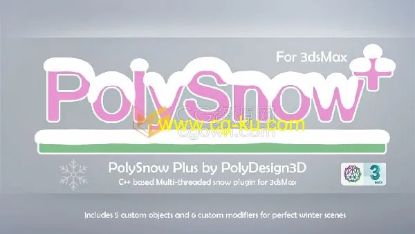 PolySnow Plus v1.02 3ds Max插件创建逼真雪花效果制作的图片1