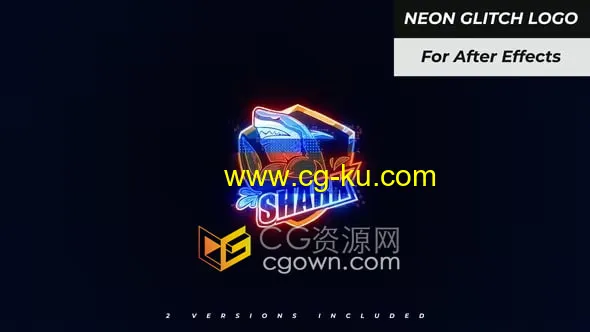 AE模板-霓虹灯故障标志Neon Glitch Logo的图片1