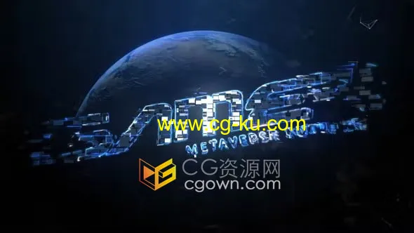 AE模板-Metaverse Logo高科技数字标志动画的图片1