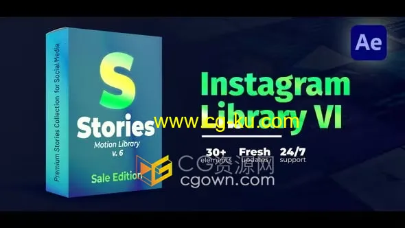 AE小视频模板-Instagram Stories Pack v. 6多用途竖屏宣传手机海报的图片1