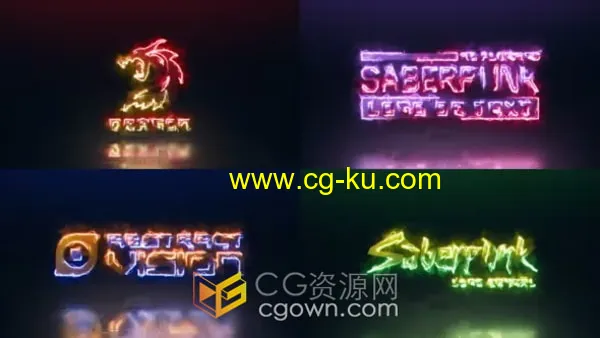 毛刺故障赛博朋克发光LOGO动画视频AE模板的图片1