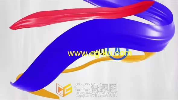 3D布料飘带彩绸漩涡动画LOGO视频片头AE模板的图片1