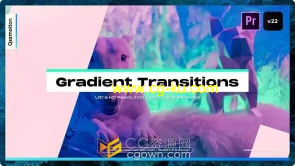 Gradient Transitions 4K分辨率渐变图形过渡转场效果PR模板的图片1