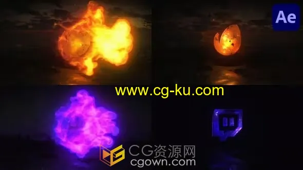 4K分辨率炙手可热火焰燃烧LOGO动画视频片头AE模板的图片1