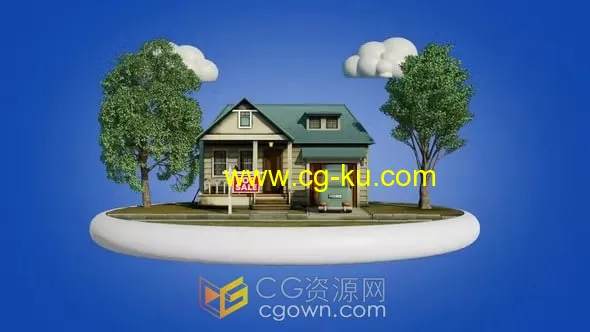 3D房子房地产商标开发商宣传视频片头AE模板的图片1