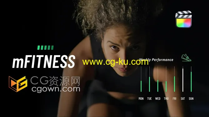 mFitness FCPX插件106组计数器信息图表体育健身训练数据图标动画的图片1