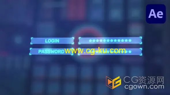 AE模板-科幻技术用户界面高科技登录标志介绍HUD Hi-Tech Login Logo Intro的图片1