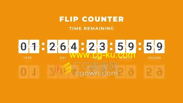 数字时钟翻转计数器翻页日历倒计时动画Flip Counter-AE倒数模板的图片1