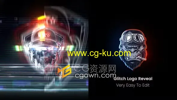 AE模板-最新故障片头快速标志动画Glitch Logo Reveal的图片1